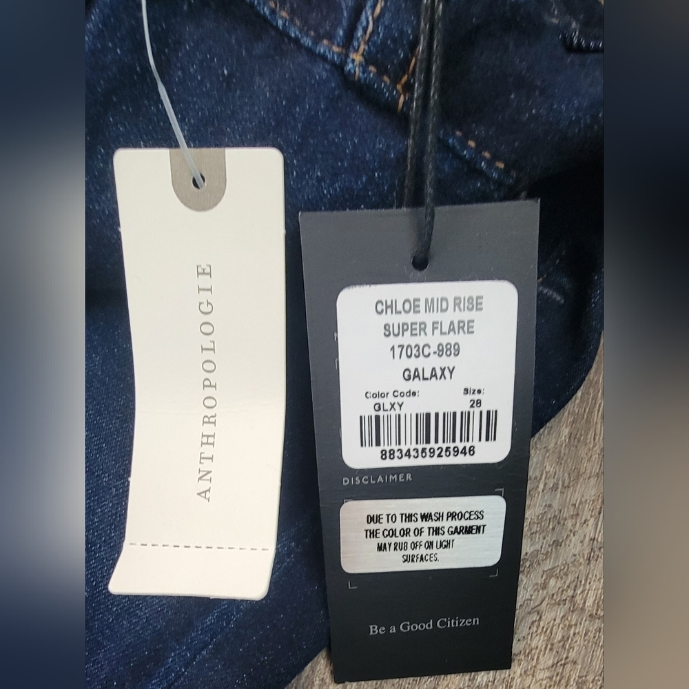 Citizens Of Humanity Chloe Mid Rise Super Flare Jean's Women's 28 Dark Blue Wash - Picture 5 of 16